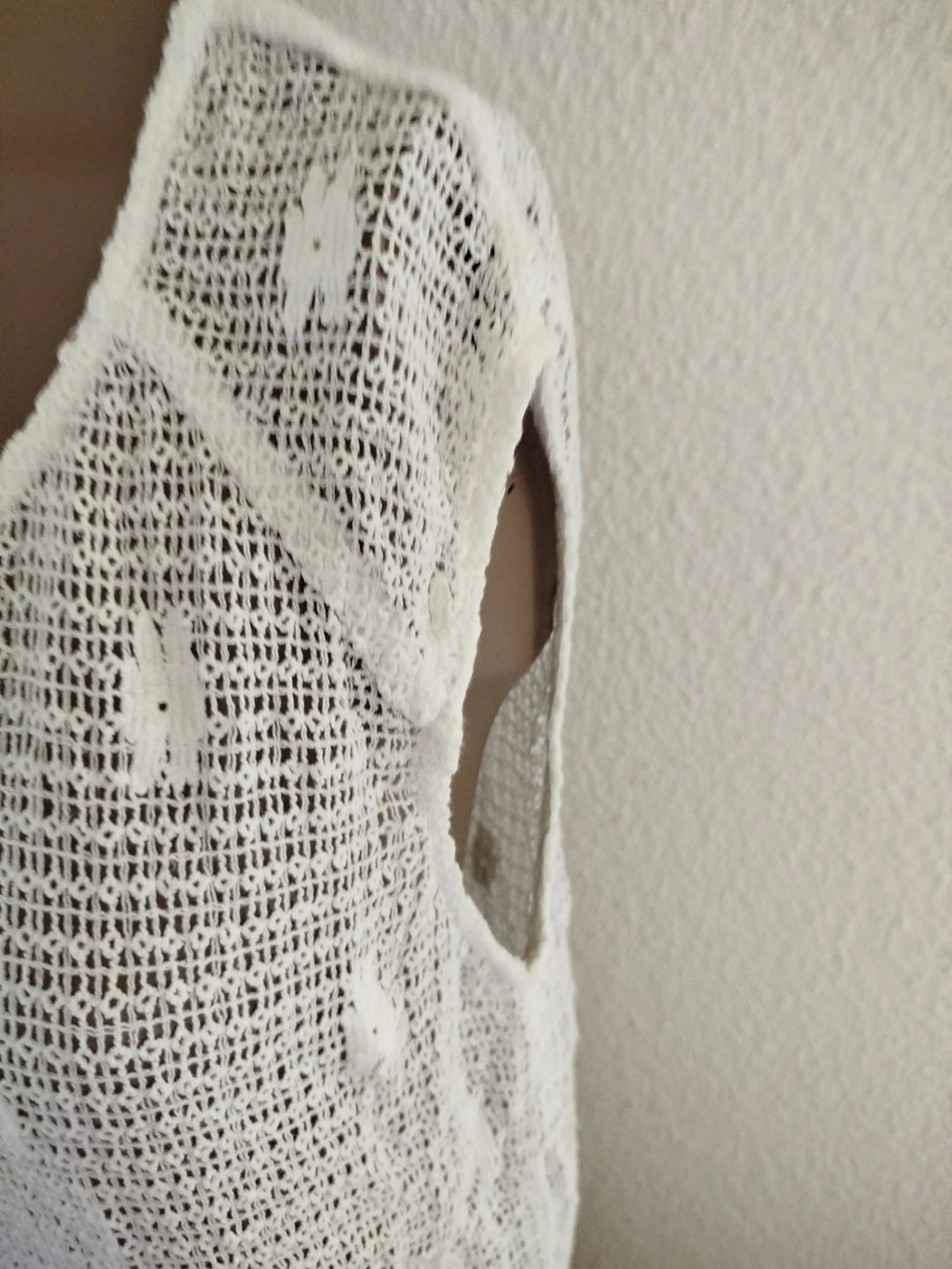 Caftan crochet blanco talla única  – photo 4